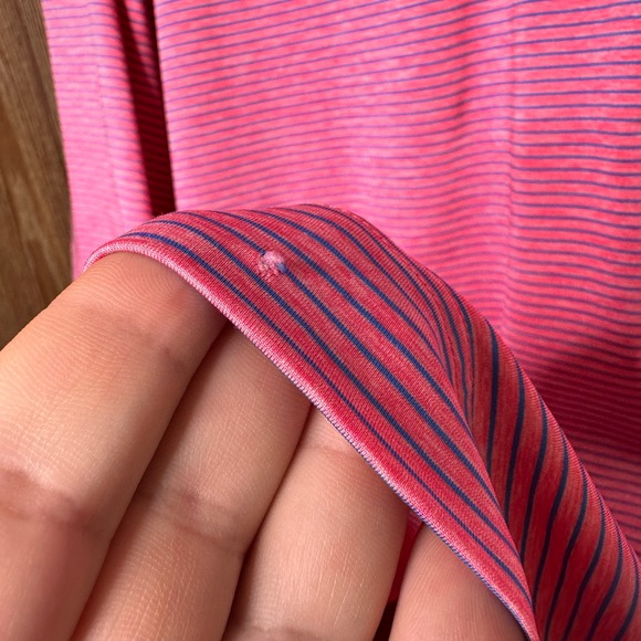 FootJoy FJ Pink Stripe Golf Polo Shirt Mens XL Pine Knob Golf Club Embroidered - Picture 4 of 9